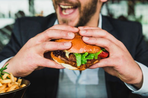 Man eating a burger